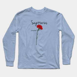 Sagittarius Zodiac Sing Flower Art Long Sleeve T-Shirt